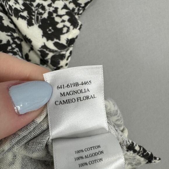 Rails Magnolia Cameo Floral Top Womens Small Black Button Front Gauze Shirt Boho - Picture 9 of 11